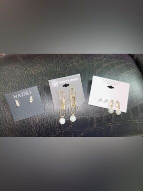 Assorted faux pearl earrings